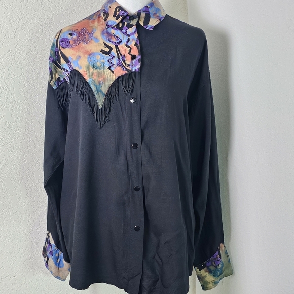 VTG Sebatu Shirt One Size Fringe,Beaded,Art To Wear,Western - Picture 1 of 14